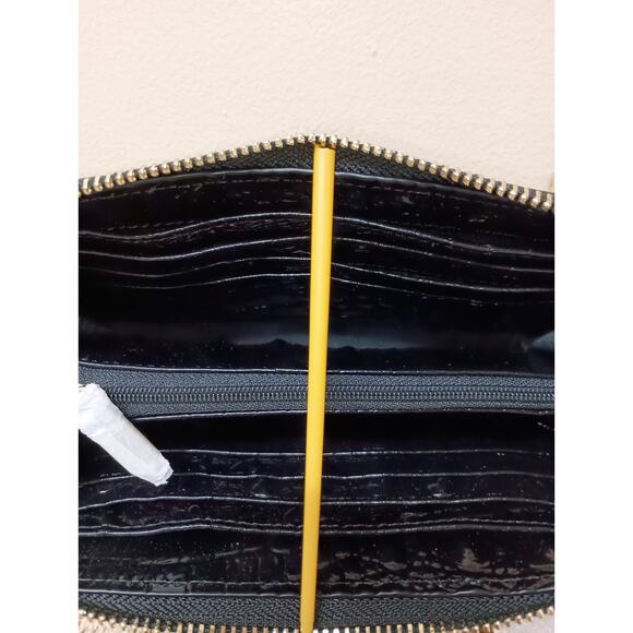 NWT BRAHMIN SURI BLACK MELBOURNE LEATHER ZIP AROUND WALLET - Picture 7 of 7